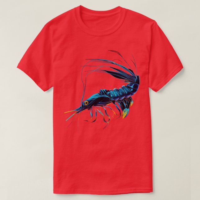 T-shirt Chemise de crevette bleue (Design devant)