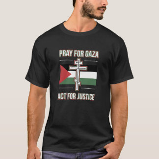 T-shirt Chemise de croix chrétienne orthodoxe de Palestine