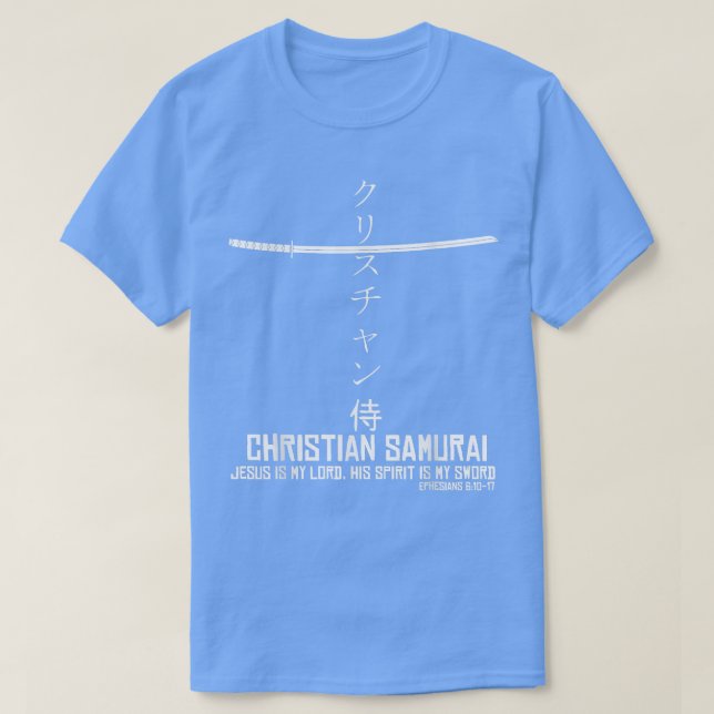 T-shirt Chemise de croix Christian Samurai Kanji (Design devant)