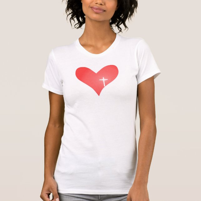 T-shirt Chemise de croix/coeur (Devant)