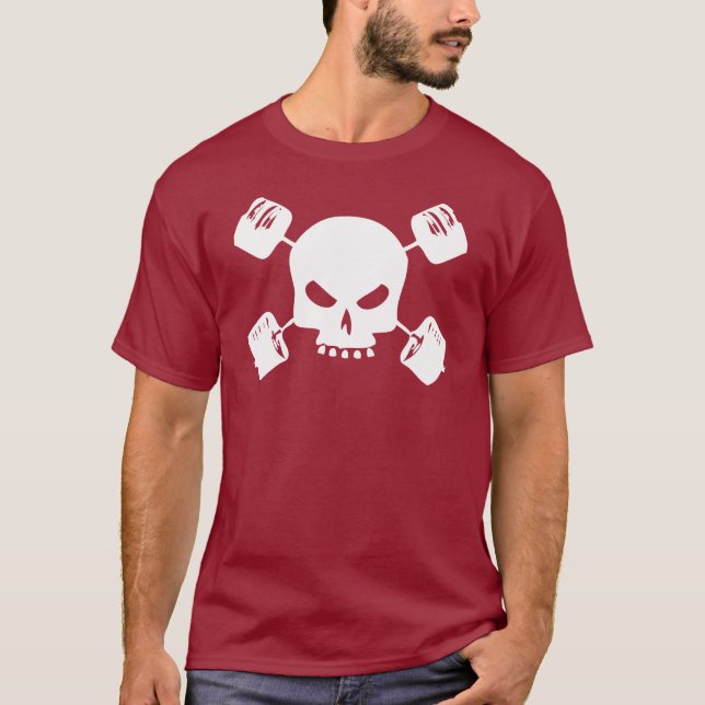 T-shirt Chemise de croix crâne et barbell pour ascenseurs (Devant)