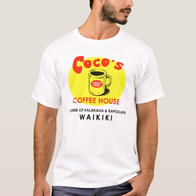 T-shirt Chemise de Cru-style de Waikiki de café-restaurant (Devant)