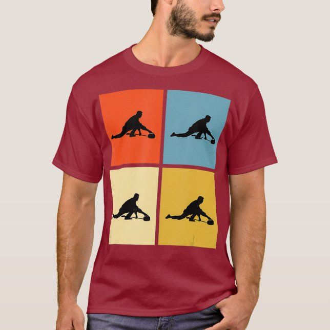 T-shirt chemise de curling Colorful Retro (Devant)