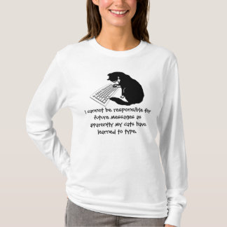 T-shirt Chemise de dactylographie de chat drôle