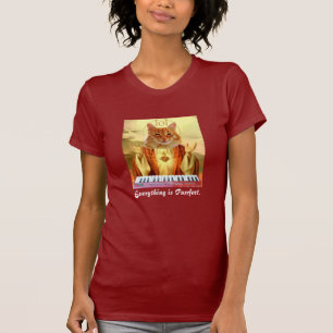 T-shirt chemise de dame d'église de chat de clavier
