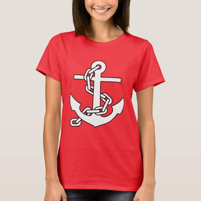T-shirt Chemise de dames d'Ancre de marin (Devant)