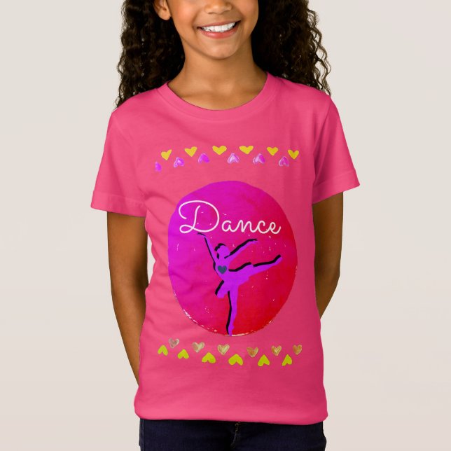 T-Shirt Chemise de danse de ballet filles (Devant)
