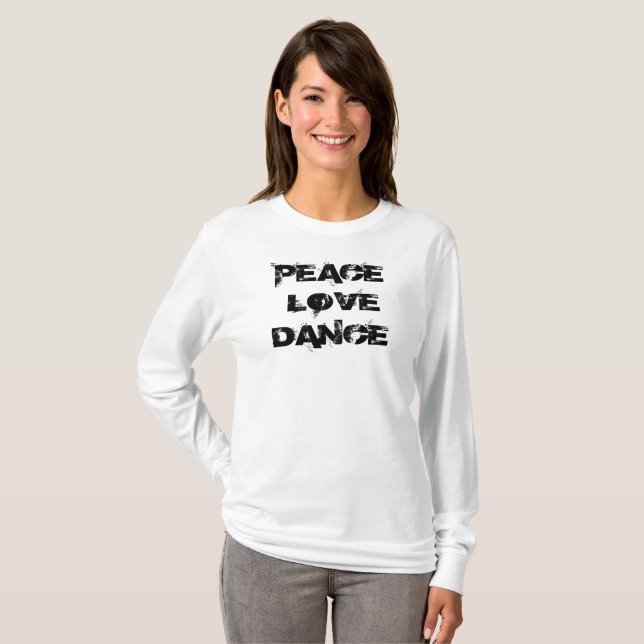 T-shirt Chemise de danse Peace Love (Devant entier)