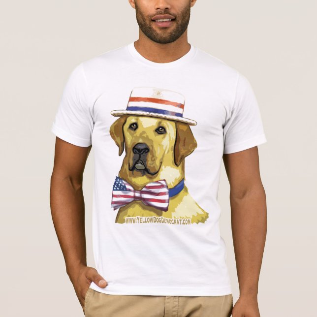 T-shirt Chemise de Démocrate de chien jaune rétro (Devant)