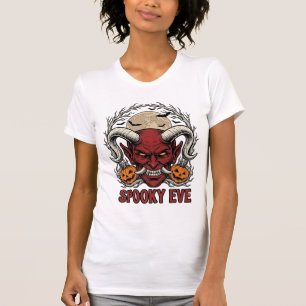 T-shirt Chemise de Démon Halloween avec Gravure Vintage Ci
