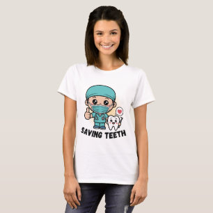 T-SHIRT CHEMISE DE DENTISTE DRÔLE : SAUVER LES DENTS