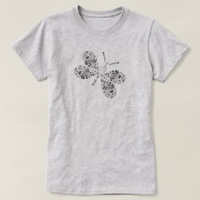 T-shirt Chemise de dessin Papillon Bug Insect Art (Design devant)