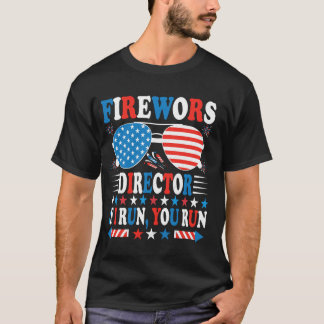 T-shirt Chemise de directeur de feu d'artifice Je cours, v
