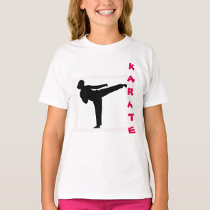 T-shirt Chemise de douille de fille de karaté longue