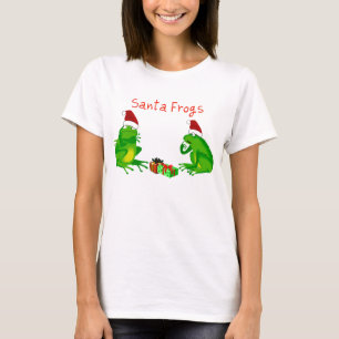 T-shirt Chemise de douille de grenouilles de Père Noël