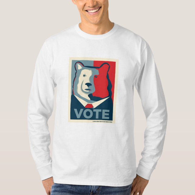 T-shirt Chemise de douille de MensLong de VOTE (Devant)