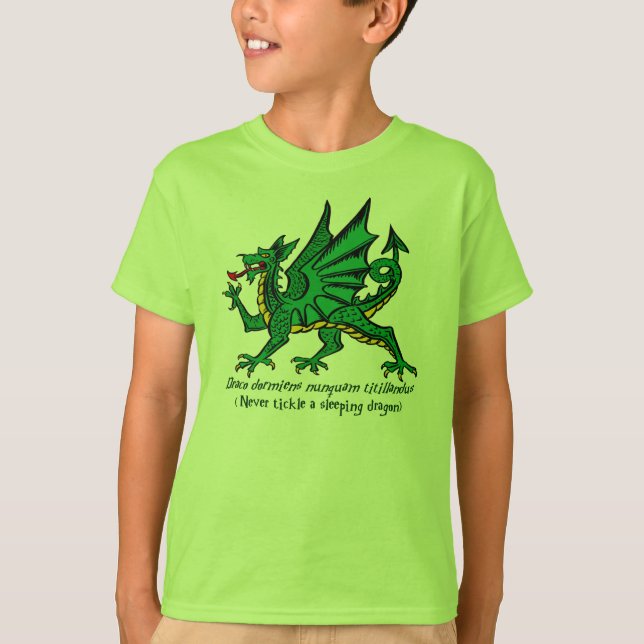 T-shirt Chemise de dragon de sommeil (Devant)