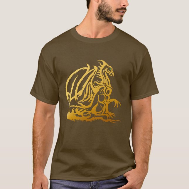 T-shirt Chemise de dragon d'or (Devant)