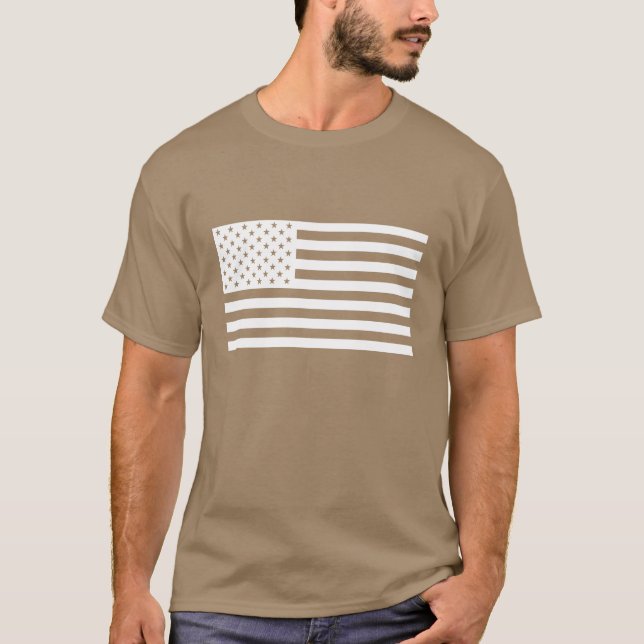 T-shirt Chemise de drapeau américain - texte blanc (Devant)