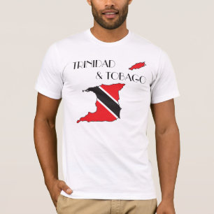 T-shirt Chemise de Drapeau-Carte du Trinidad-et-Tobago