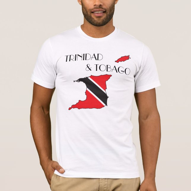 T-shirt Chemise de Drapeau-Carte du Trinidad-et-Tobago (Devant)