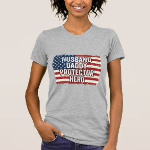 T-shirt Chemise de drapeau de héros protecteur mari patrio