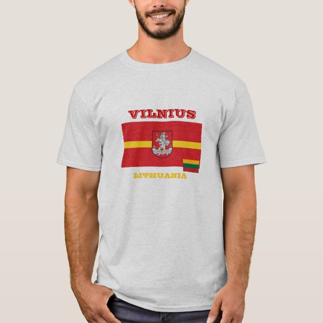 T-shirt Chemise de drapeau de la Lithuanie Vilnius (Devant)