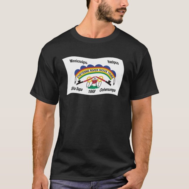 T-shirt Chemise de drapeau sioux de la rivière Cheyenne (Devant)