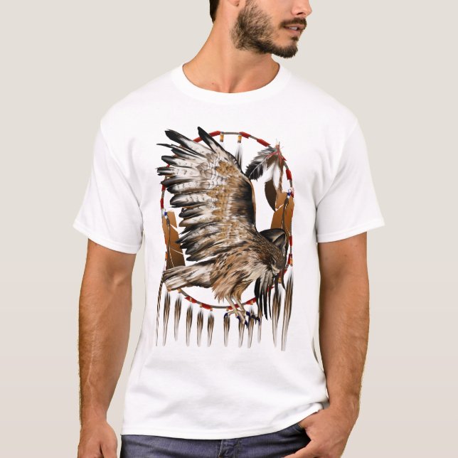 T-shirt Chemise de Dreamcatcher de faucon de vol (Devant)
