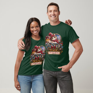 T-shirt Chemise de famille assortie pour chat de magie hiv