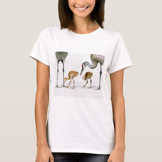 T-shirt Chemise de Famiy de grue de Sandhill (Devant)