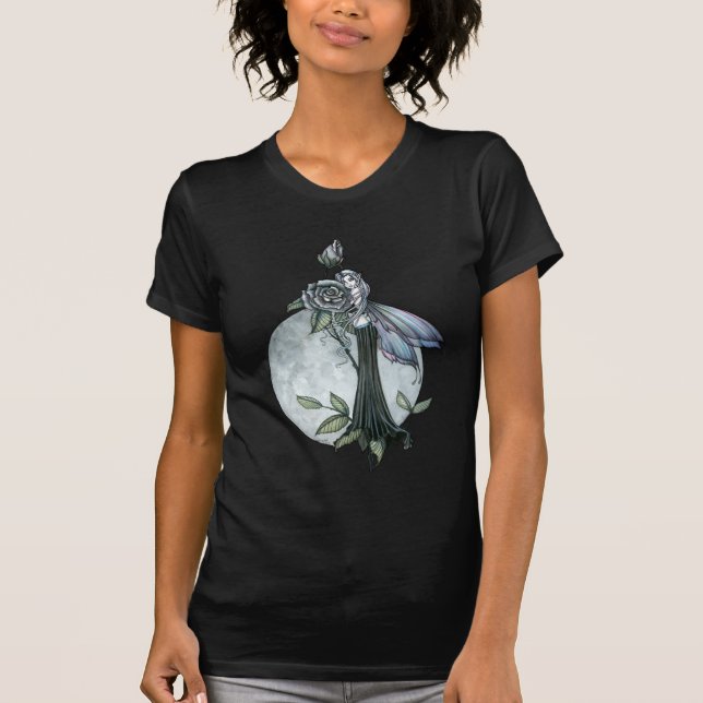 T-shirt Chemise de fée gothique Rose de minuit (Devant)