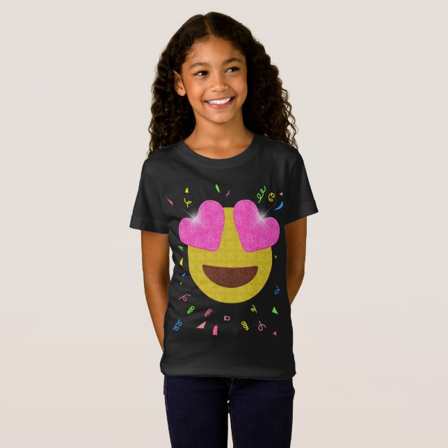 T-Shirt Chemise de fête d'anniversaire d'Emoji - le coeur (Devant entier)