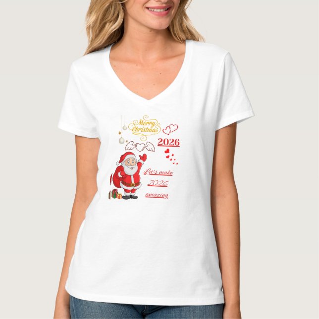 T-shirt Chemise de fête de Cristmes (Devant)