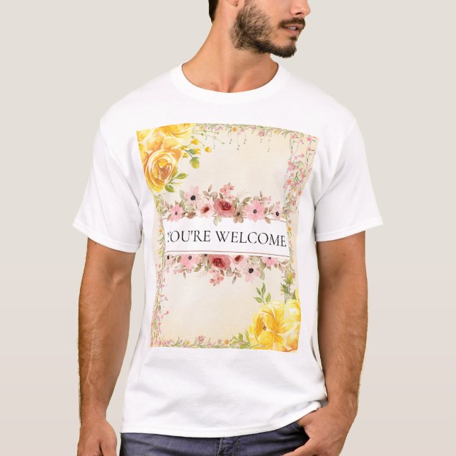 T-shirt Chemise de fête de mariage fleuri à l'aquarelle ro (Devant)
