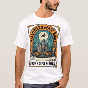 T-shirt Chemise de fête d'Halloween Repas effrayant Maison