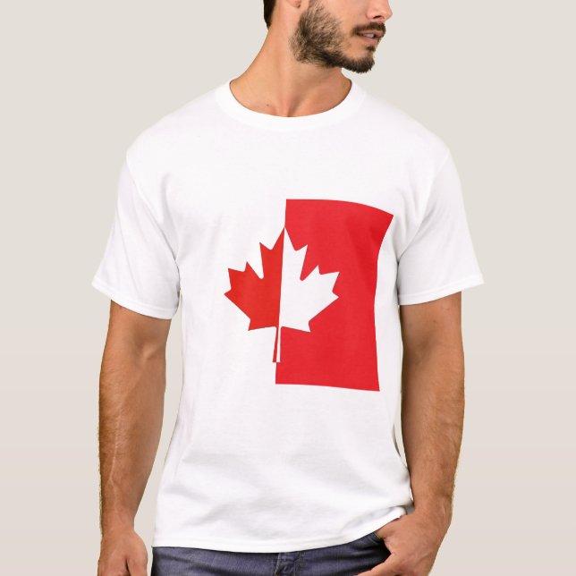 T-shirt Chemise de fête du Canada - Feuille d'érable rouge (Devant)