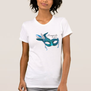 T-shirt Chemise de fête masquée Masque Bleu Turquoise