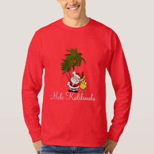 T-shirt Chemise de Fête Mens Mele Kalikimaka/Joyeux Noël