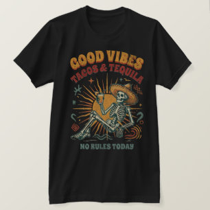 T-shirt Chemise de fête squelette Tacos Tequila Good Vibes
