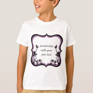 T-shirt Chemise de fille à cadre floral Sassy, violet