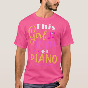 T-shirt Chemise de fille de piano Je pianiste amateur de p