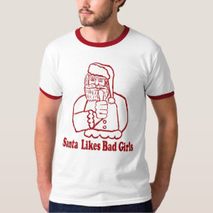 T-shirt Chemise de filles de goûts de Père Noël mauvais