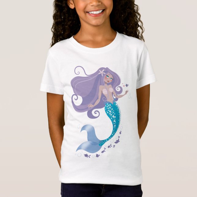T-Shirt Chemise de filles magiques Belle Sirène de sirène  (Devant)