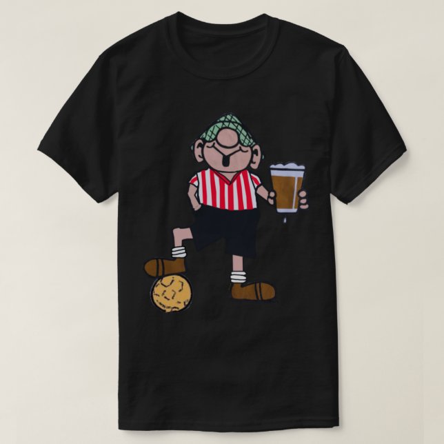 T-SHIRT CHEMISE DE FOOTBALL ROUGE ET BLANC ANDY CAPP (Design devant)