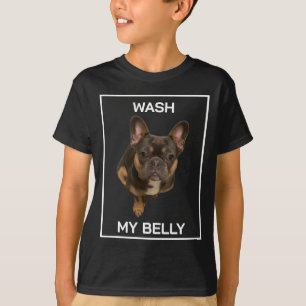 T-shirt Chemise de French Bulldog 'Lavez Mon Ventre'   Drô