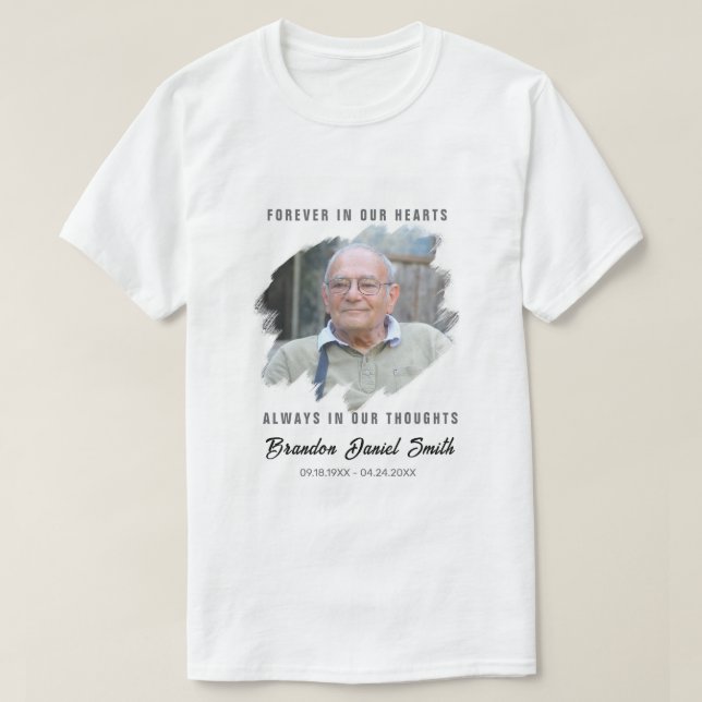 T-shirt Chemise de funérailles avec photo personnalisée No (Design devant)