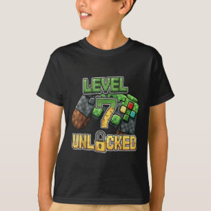 T-shirt Chemise de garçon d'anniversaire Niveau 7 Débloqué
