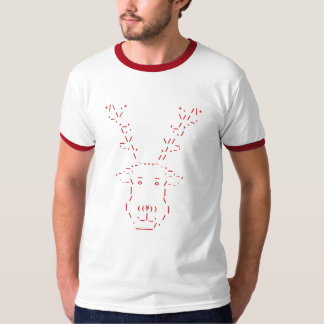T-shirt Chemise de geek de Noël de renne d'art d'ASCII