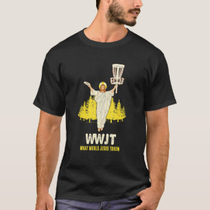 T-shirt Chemise de Golf Disc WWJT Que Jésus Jeterait Frisb